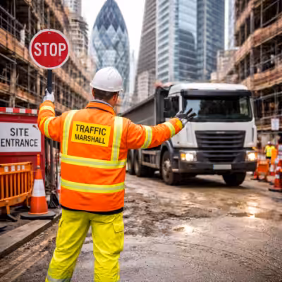 Traffic Marshall at work